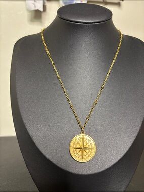 Nairi Gold Tone Chain Compass Pendant Necklace - Women Jewelry